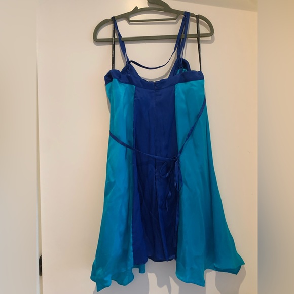 Bebe summer short dress. Turquoise/Royal Blue, Beaded, straps, beaded detail - Picture 2 of 4
